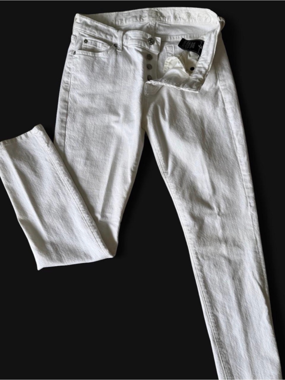 7 For All Mankind White Stretch Denim Jeans